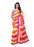 Orange, Pink, Off White Color Georgette Printed Work Saree only in Bigswipe