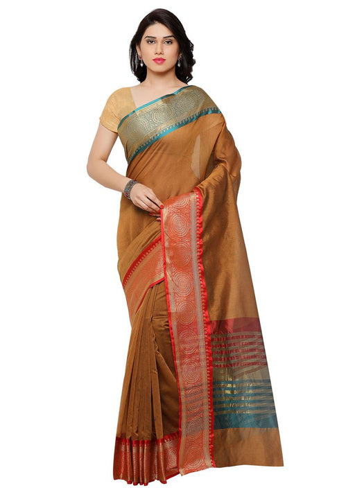 Brown Color Cotton Saree only in Bigswipe