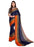 Navy Blue, Orange, Beige Color Chiffon Saree only in Bigswipe