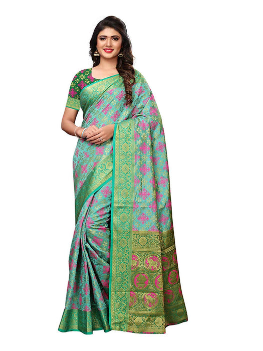 Blue Color Poly Silk Saree only in Bigswipe