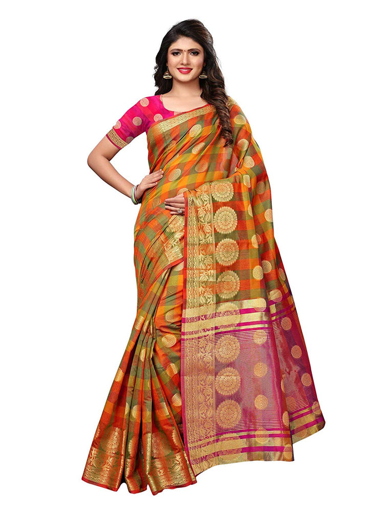 Multi Color Chanderi Silk Saree only in Bigswipe