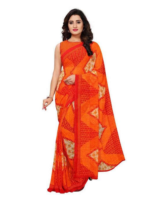 Orange, Multi Color  Georgette Saree only in Bigswipe