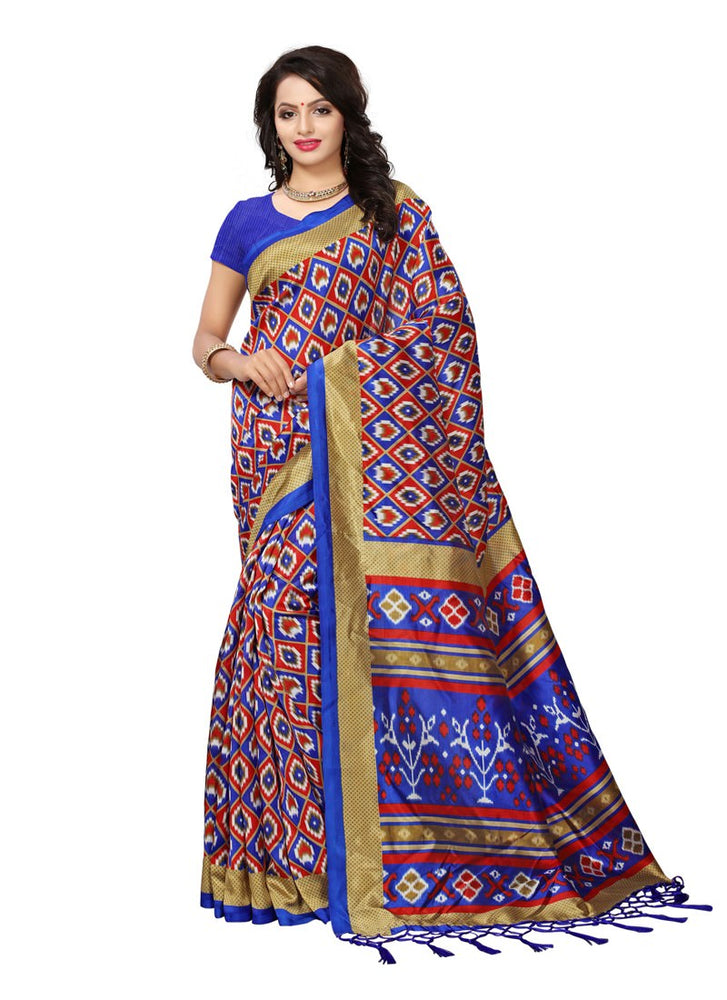 Blue, Multi Color  Poly Silk Saree only in Bigswipe