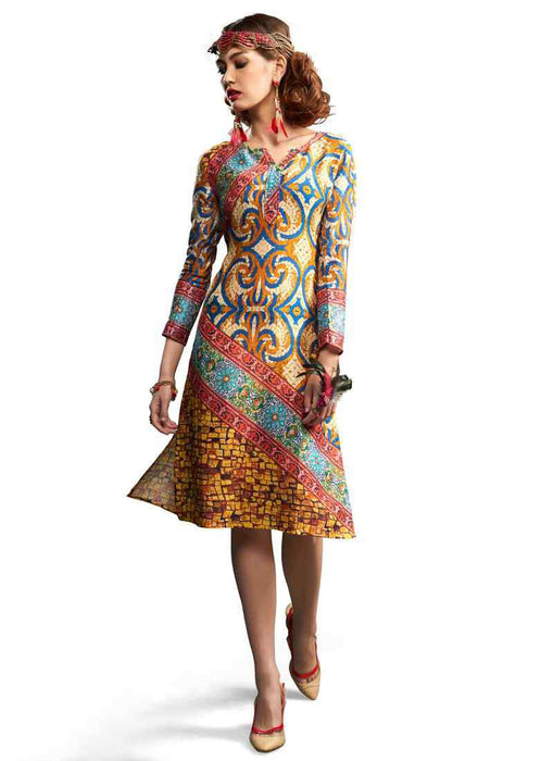 Multi Color Printed Cotton Kurti only in Bigswipe