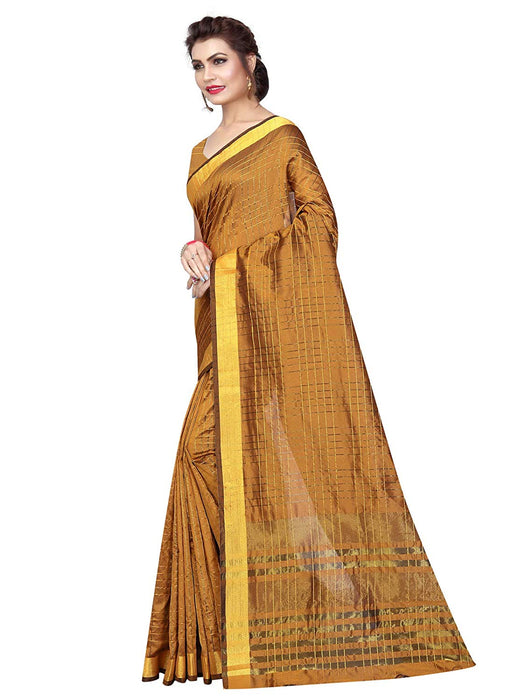 Yellow Color Poly Silk Saree