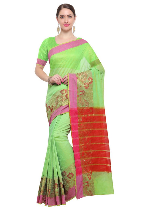 Green Color Chanderi Silk Saree only in Bigswipe