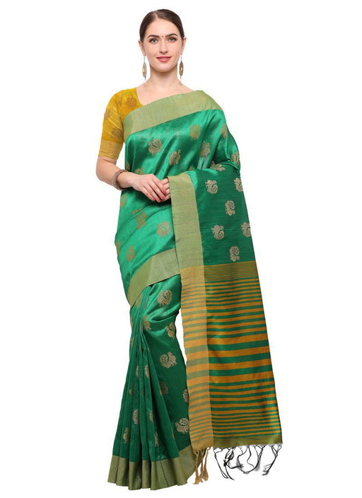 Green Color  Tussar Silk Saree only in Bigswipe