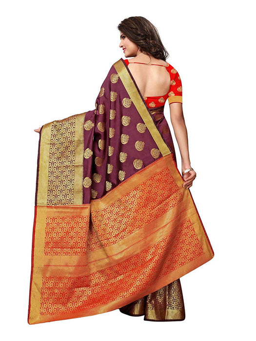 Purple Color Poly Silk Saree