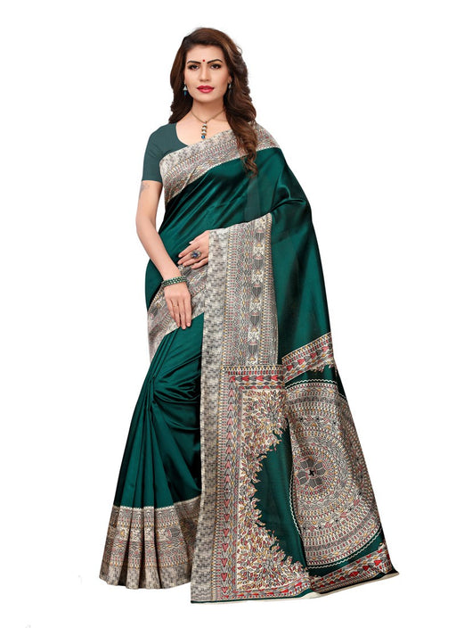 Green, Beige Color  Poly Silk Saree only in Bigswipe