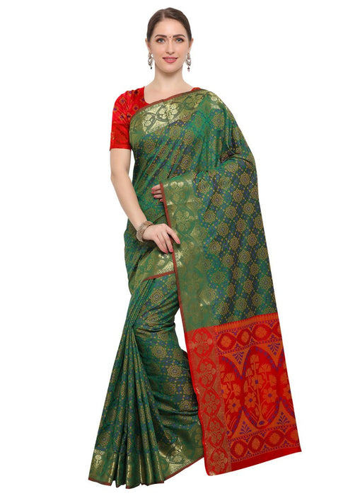 Green Color Poly Silk Saree only in Bigswipe