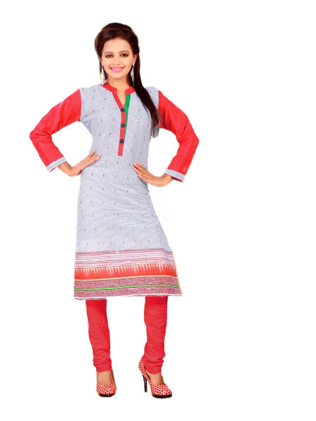 Grey &amp; Red Printed Casual Women&rsquo;s Kurti only in Bigswipe