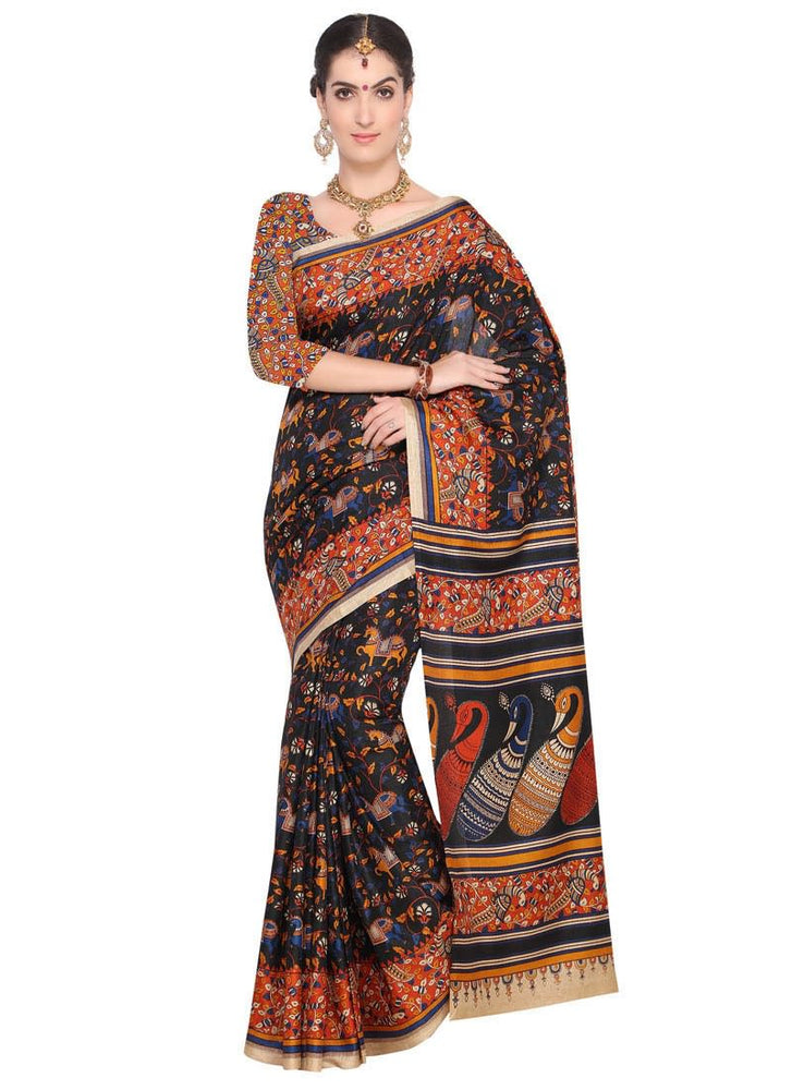 Black, Multi Color Art Silk Saree only in Bigswipe