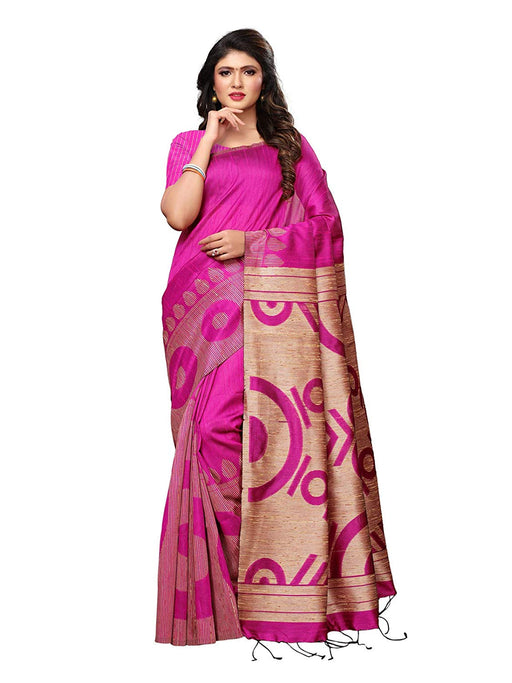 Pink Color Tussar Silk (Art Silk) Saree only in Bigswipe